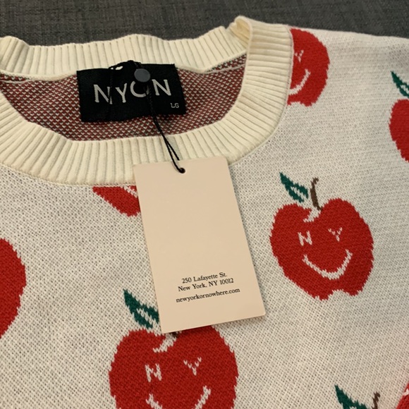 NYON NEW Crewneck Sweater Large New York Big Apple Cotton Plazacore Casual Theme - Picture 14 of 14